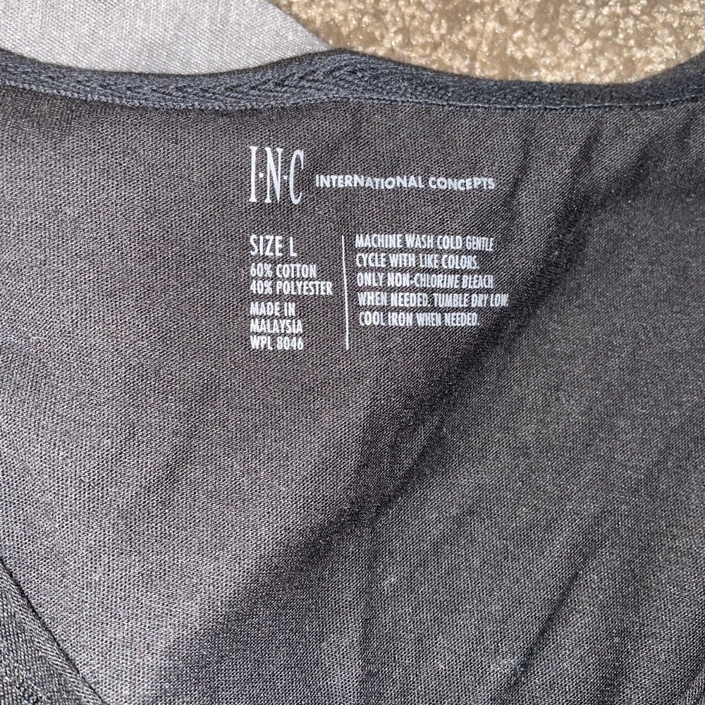 Men’s INC raw hem zipper t shirts - Picture 2 of 5